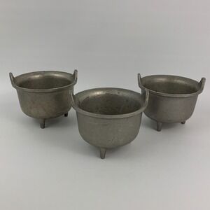 Vintage Wilton Columbia Armetale Mini Pot Cauldrons Made in USA Set of 3